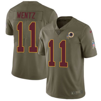 Nike Washington Commanders #11 Carson Wentz Olive Men's Stitched NFL Limited 2017 Salute To Service Jersey