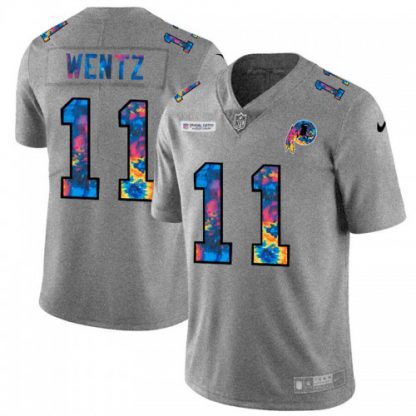 Washington Washington Commanders #11 Carson Wentz Men's Nike Multi-Color 2020 NFL Crucial Catch NFL Jersey Greyheather