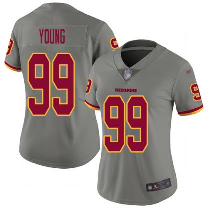 Nike Washington Commanders #99 Chase Young Gray Women's Stitched NFL Limited Inverted Legend Jersey