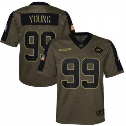 Washington Washington Commanders #99 Chase Young Olive Nike Youth 2021 Salute To Service Game Jersey