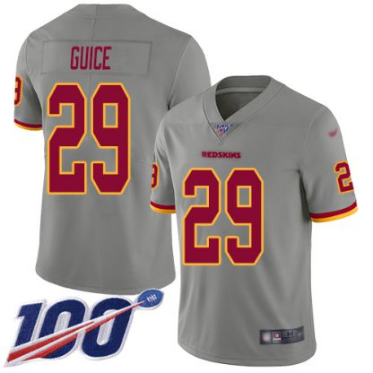 Nike Washington Commanders #29 Derrius Guice Gray Men's Stitched NFL Limited Inverted Legend 100th Season Jersey