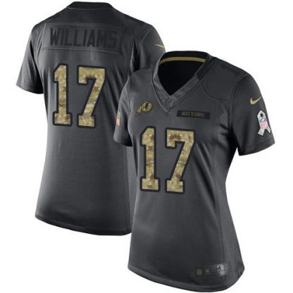 Nike Washington Commanders #17 Doug Williams Black Women's Stitched NFL Limited 2016 Salute to Service Jersey
