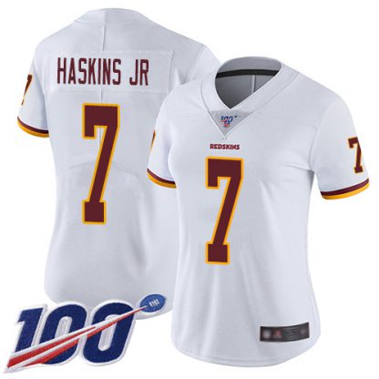 Nike Washington Commanders #7 Dwayne Haskins Jr White Women's Stitched NFL 100th Season Vapor Limited Jersey