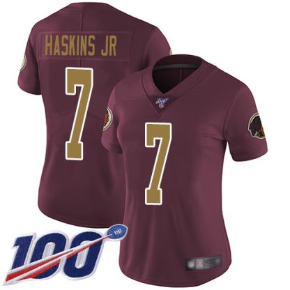 Nike Washington Commanders #7 Dwayne Haskins Jr Burgundy Red Alternate Women's Stitched NFL 100th Season Vapor Limited Jersey