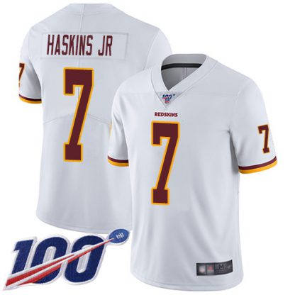 Nike Washington Commanders #7 Dwayne Haskins Jr White Youth Stitched NFL 100th Season Vapor Limited Jersey
