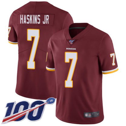 Nike Washington Commanders #7 Dwayne Haskins Jr Burgundy Red Team Color Men's Stitched NFL 100th Season Vapor Limited Jersey