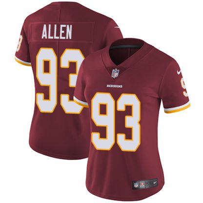 Nike Washington Commanders #93 Jonathan Allen Burgundy Red Team Color Women's Stitched NFL Vapor Untouchable Limited Jersey