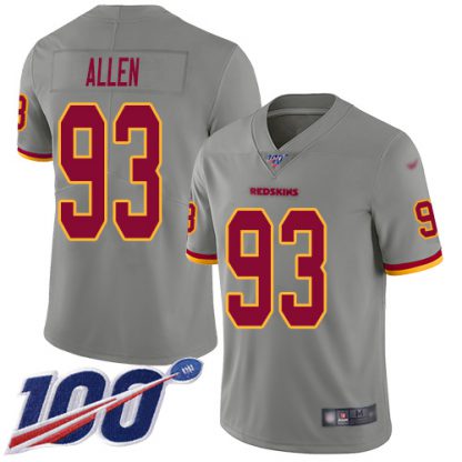 Nike Washington Commanders #93 Jonathan Allen Gray Men's Stitched NFL Limited Inverted Legend 100th Season Jersey