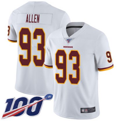 Nike Washington Commanders #93 Jonathan Allen White Men's Stitched NFL 100th Season Vapor Limited Jersey