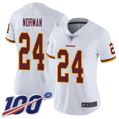 Nike Washington Commanders #24 Josh Norman White Women's Stitched NFL 100th Season Vapor Limited Jersey