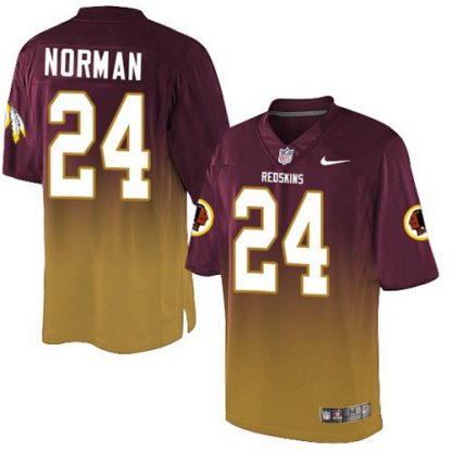 Nike Washington Commanders #24 Josh Norman Burgundy Red/Gold Men's Stitched NFL Elite Fadeaway Fashion Jersey