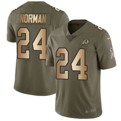 Nike Washington Commanders #24 Josh Norman Olive/Gold Men's Stitched NFL Limited 2017 Salute To Service Jersey