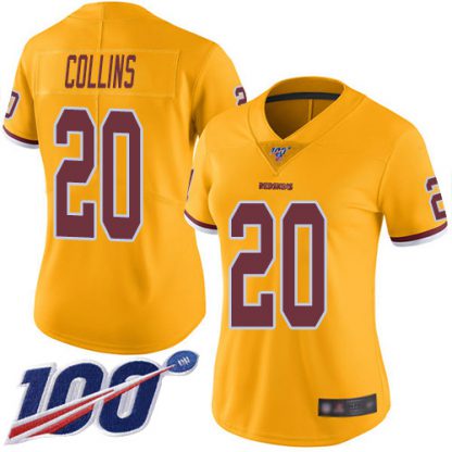 Nike Washington Commanders #20 Landon Collins Gold Women's Stitched NFL Limited Rush 100th Season Jersey