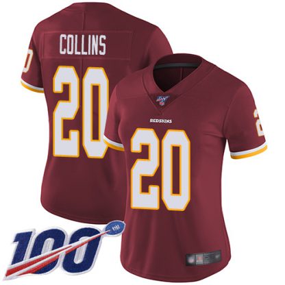 Nike Washington Commanders #20 Landon Collins Burgundy Red Team Color Women's Stitched NFL 100th Season Vapor Limited Jersey