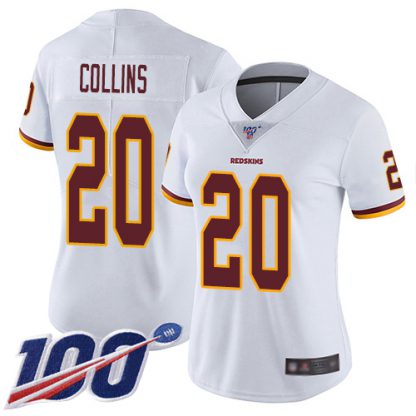Nike Washington Commanders #20 Landon Collins White Women's Stitched NFL 100th Season Vapor Limited Jersey