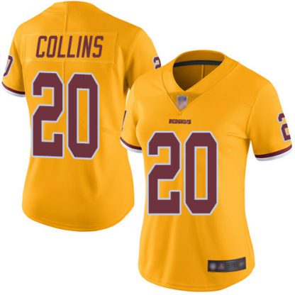 Nike Washington Commanders #20 Landon Collins Gold Women's Stitched NFL Limited Rush Jersey