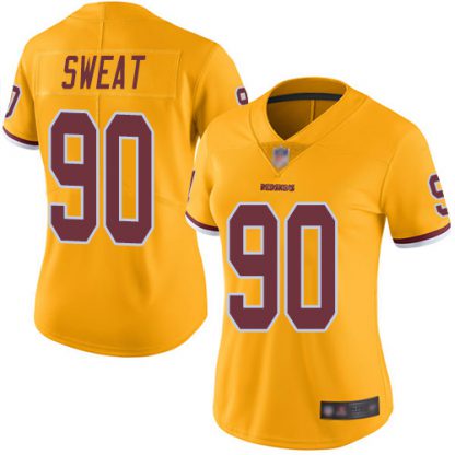 Nike Washington Commanders #90 Montez Sweat Gold Women's Stitched NFL Limited Rush Jersey