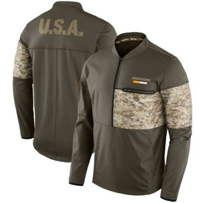 Men's Washington Washington Commanders Nike Olive Salute to Service Sideline Hybrid Half-Zip Pullover Jacket