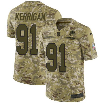Nike Washington Commanders #91 Ryan Kerrigan Camo Youth Stitched NFL Limited 2018 Salute to Service Jersey