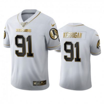 Washington Washington Commanders #91 Ryan Kerrigan Men's Nike White Golden Edition Vapor Limited NFL 100 Jersey
