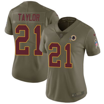 Nike Washington Commanders #21 Sean Taylor Olive Women's Stitched NFL Limited 2017 Salute to Service Jersey