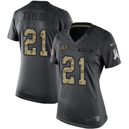 Nike Washington Commanders #21 Sean Taylor Black Women's Stitched NFL Limited 2016 Salute to Service Jersey