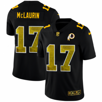 Washington Washington Commanders #17 Terry McLaurin Men's Black Nike Golden Sequin Vapor Limited NFL Jersey