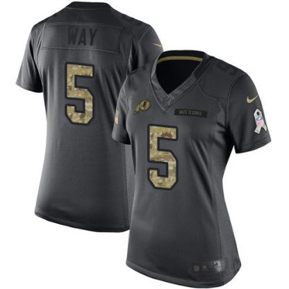 Nike Washington Commanders #5 Tress Way Black Women's Stitched NFL Limited 2016 Salute to Service Jersey