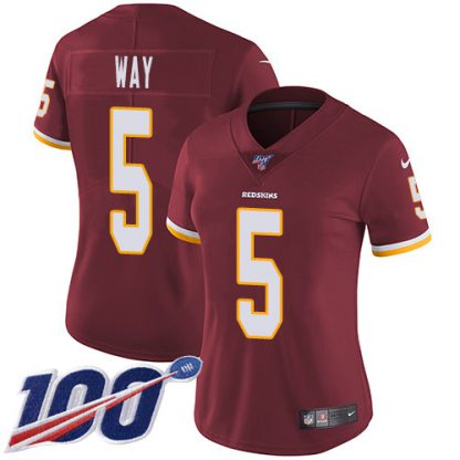 Nike Washington Commanders #5 Tress Way Burgundy Team Color Women's Stitched NFL 100th Season Vapor Untouchable Limited Jersey