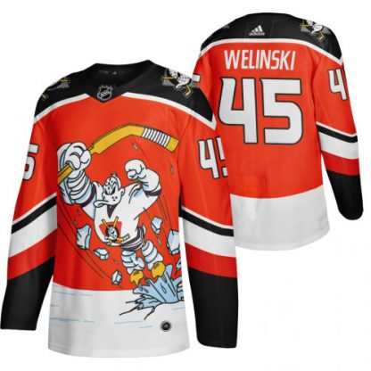 Anaheim Anaheim Ducks #45 Andy Welinski Red Men's Adidas 2020-21 Reverse Retro Alternate NHL Jersey