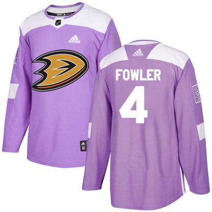 Adidas Anaheim Ducks #4 Cam Fowler Purple Authentic Fights Cancer Stitched NHL Jersey