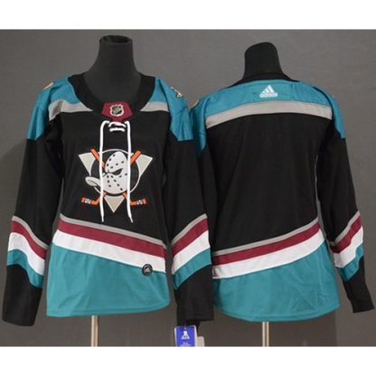 Adidas Anaheim Ducks Blank Black/Teal Alternate Authentic Women's Stitched NHL Jersey