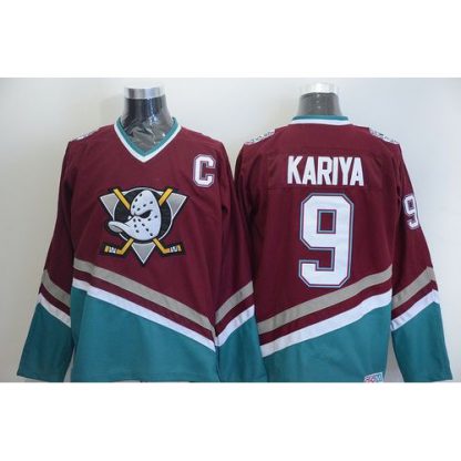 Anaheim Ducks #9 Paul Kariya Red CCM Throwback Stitched NHL Jersey