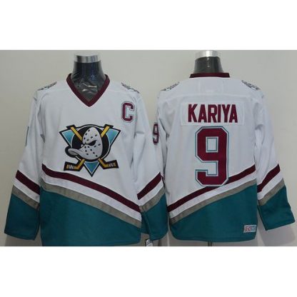 Anaheim Ducks #9 Paul Kariya White CCM Throwback Stitched NHL Jersey