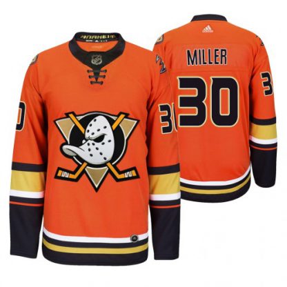 Anaheim Anaheim Ducks #30 Ryan Miller Men's 2019-20 Third Orange Alternate Stitched NHL Jersey
