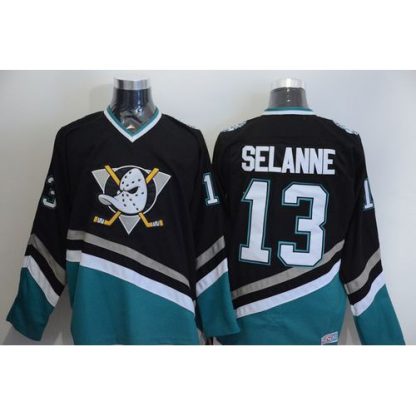 Anaheim Ducks #13 Teemu Selanne Black CCM Throwback Stitched NHL Jersey