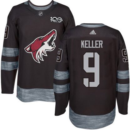 Adidas Arizona Coyotes #9 Clayton Keller Black 1917-2017 100th Anniversary Stitched NHL Jersey