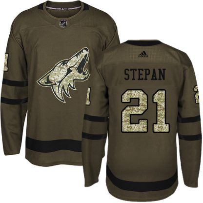 Adidas Arizona Coyotes #21 Derek Stepan Green Salute to Service Stitched NHL Jersey