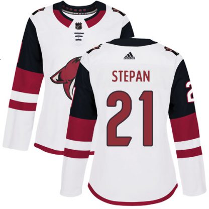 Adidas Arizona Coyotes #21 Derek Stepan White Road Authentic Women's Stitched NHL Jersey