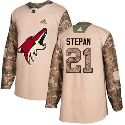 Adidas Arizona Coyotes #21 Derek Stepan Camo Authentic 2017 Veterans Day Stitched Youth NHL Jersey