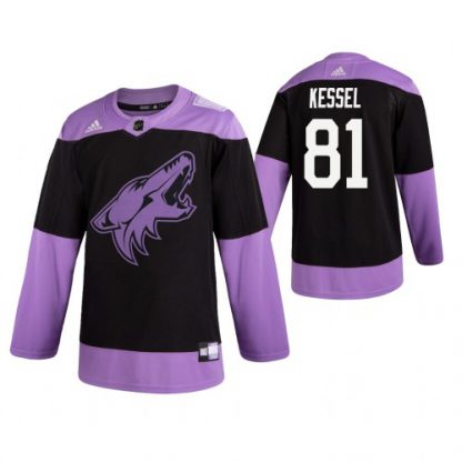 Adidas Arizona Coyotes #81 Phil Kessel Men's Black Hockey Fights Cancer Practice NHL Jersey