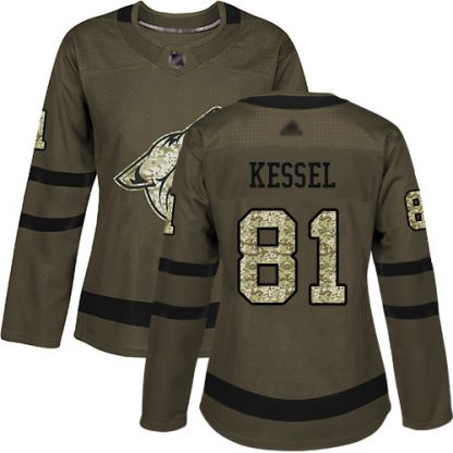 Adidas Arizona Coyotes #81 Phil Kessel Green Salute to Service Women's Stitched NHL Jersey