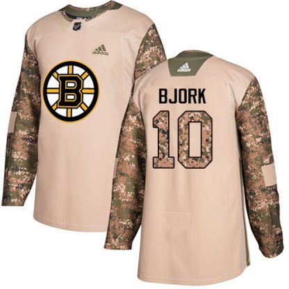 Adidas Boston Bruins #10 Anders Bjork Camo Authentic 2017 Veterans Day Stitched NHL Jersey