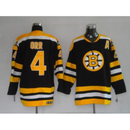Boston Bruins #4 Bobby Orr Stitched CCM Throwback Black NHL Jersey
