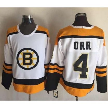 Boston Bruins #4 Bobby Orr Yellow/White CCM Throwback Stitched NHL Jersey