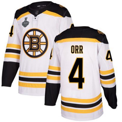 Adidas Boston Bruins #4 Bobby Orr White Road Authentic Stanley Cup Final Bound Stitched NHL Jersey