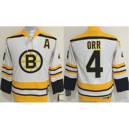 Boston Bruins #4 Bobby Orr White CCM Youth Stitched NHL Jersey