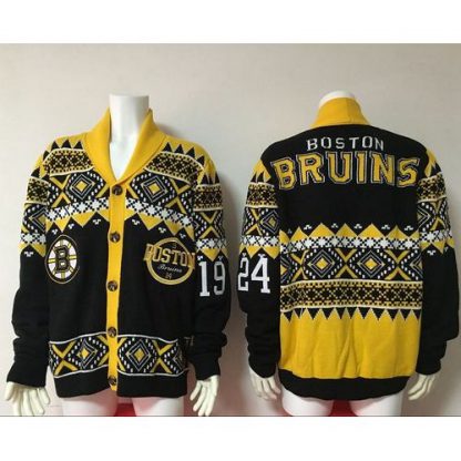 Men's Boston Boston Bruins Black Ugly Sweater Cardigan