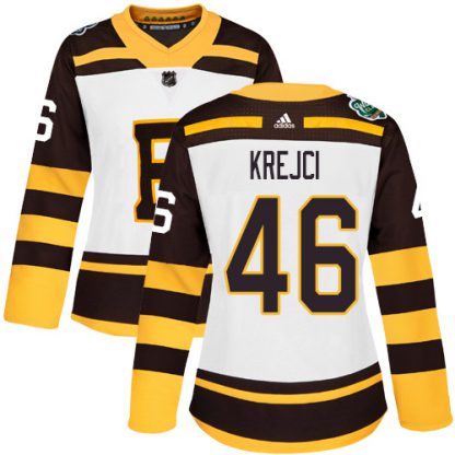 Adidas Boston Bruins #46 David Krejci White Authentic 2019 Winter Classic Women's Stitched NHL Jersey