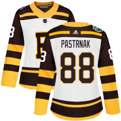 Adidas Boston Bruins #88 David Pastrnak White Authentic 2019 Winter Classic Women's Stitched NHL Jersey
